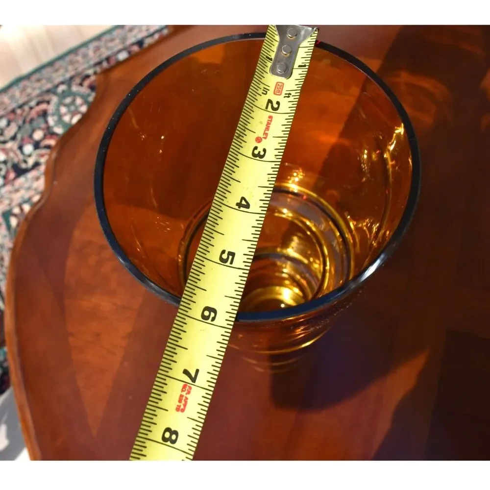 Vintage MCM Amber Art Stacked Glass Vase 16